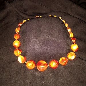 Salmon Orange Chunky Necklace, Orange Statement Necklace, Beaded Necklace